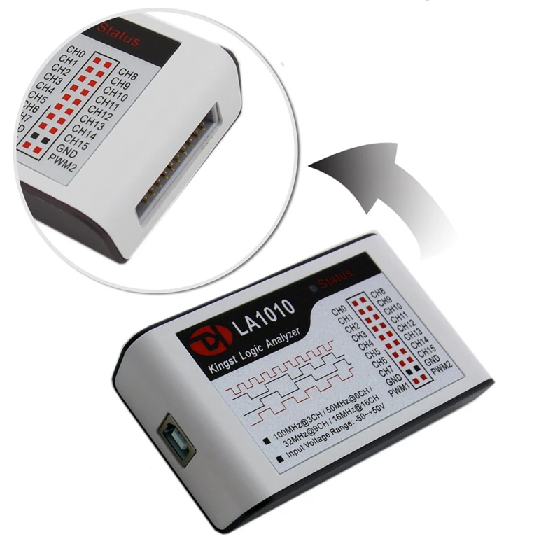 Новый Kingst LA1010 16CH 100MHz USB логический анализатор для MCU ARM FPGA инструмент отладки
