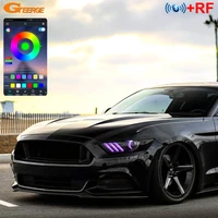 for ford mustang 2015 2016 2017 rf remote bluetooth app multi color ultra bright rgb led angel eyes halo rings drl boards