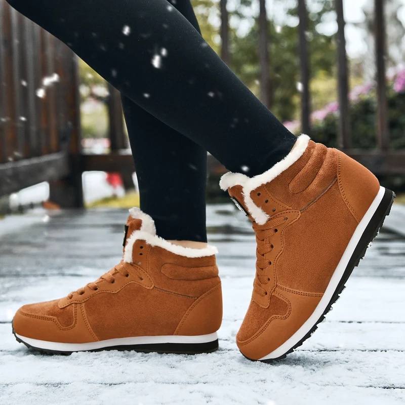 Men Boots Winter Snow Boots For Women Outdoor Non-slip Warm Fur Cotton Shoes 2022 Winter Big 48 Waterproof Unisex Leather Shoes