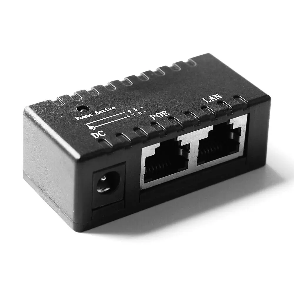 

12V - 48V 1 Channel Passive POE injector RJ45 DC 5.5mm*2.1mm