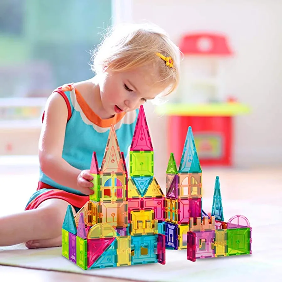 

1pc Magnetic Building Blocks Toy DIY Construction Kids Magnetic Block Tiles Montessori Educational Magnet Toys For Children gift