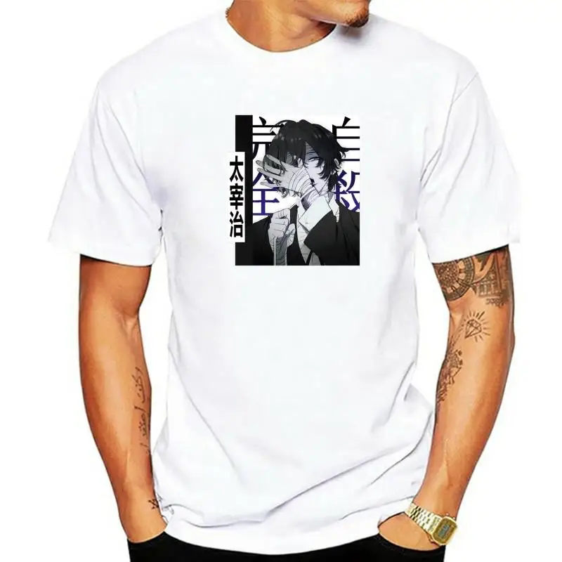 

Japanese Comics Bungou Stray Dogs T-shirt Super Cool Dazai Osamu Fashion Pattern Tshirt Short Sleeve Male Hip Hop Loose T Shirt