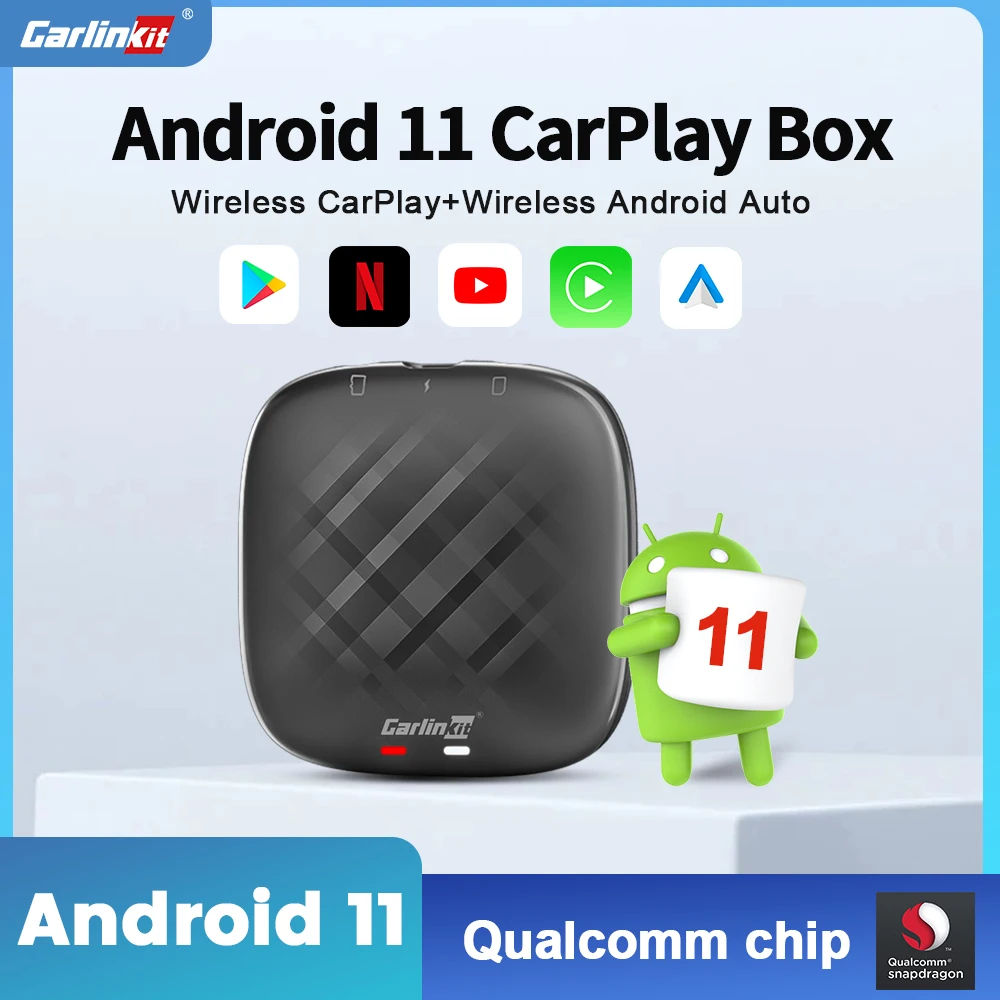 Carlinkit Andoroid 11 Mini Ai Box CarPlay Wireless CarPlay Android Auto Netflix YouTube For Peugeot Audi Mercedes 4G LTE 128G BT