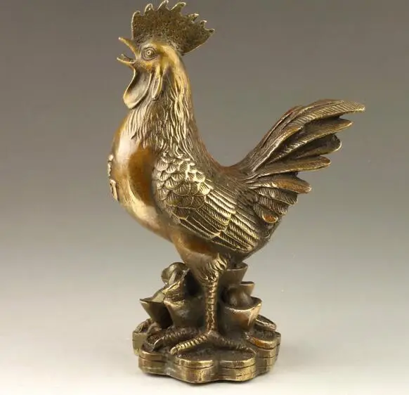 

WBY---514+++Handmade fine riches and honour of the rooster bronze statue