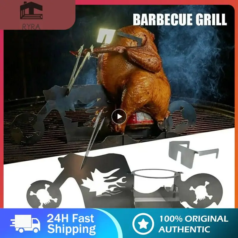 

BBQ Chicken Stand Beer Funny American Motorcycle Stainless Steel Rack Tools Funny Roast Chicken Rack Grilling Roast Rack