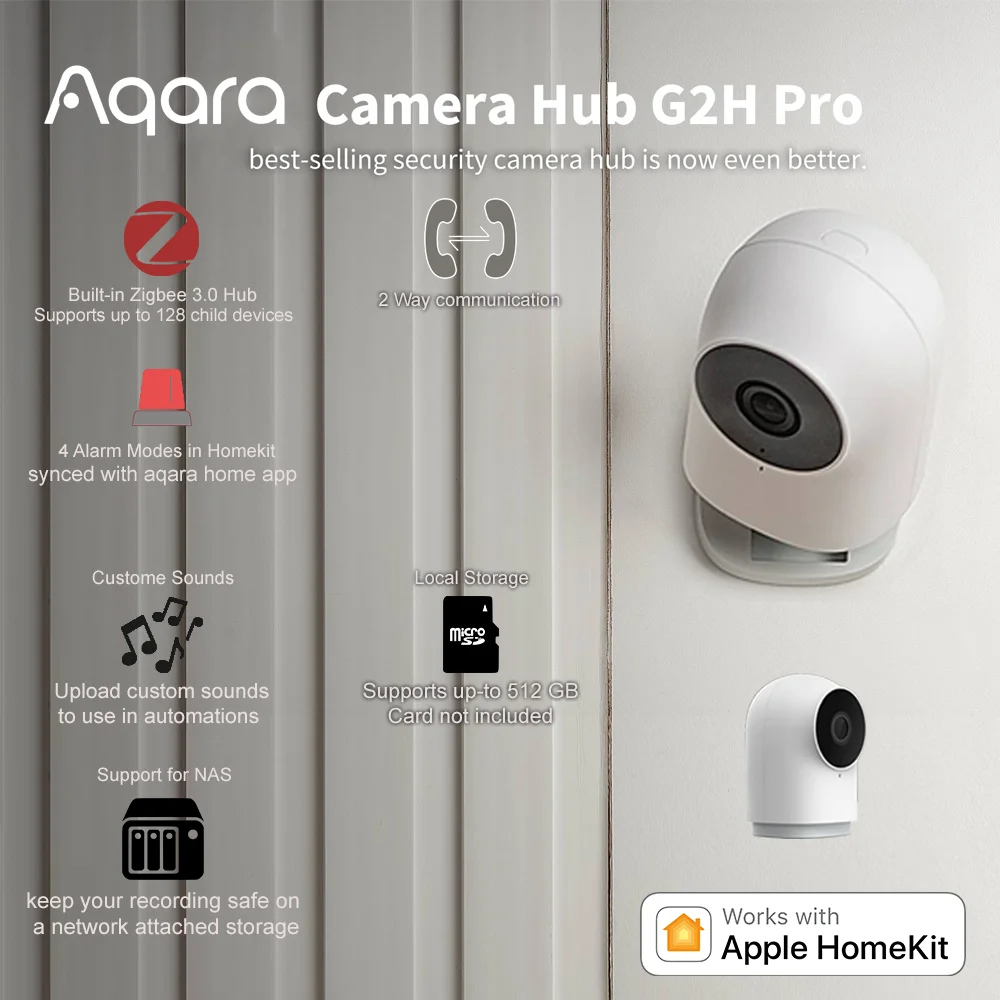 

Новая камера Aqara G2h Pro с инфракрасным ночным видением, поддержка Apple Homekit с Zigbee 3,0