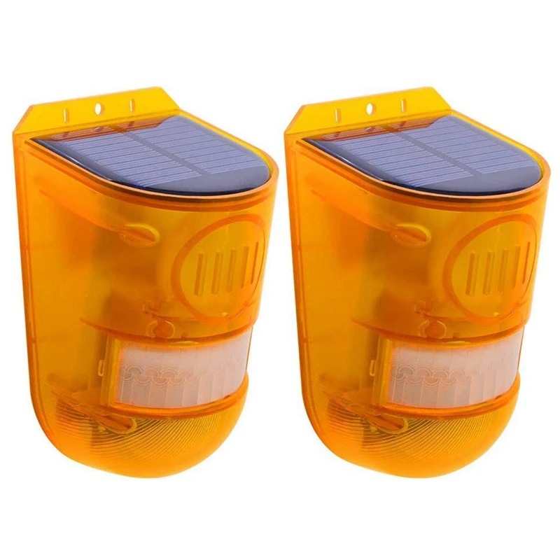 

2PCS Solar Strobe Light, Solar Alarm Light With Motion Detector Solar Alarm Light 129Db Sound Security Siren