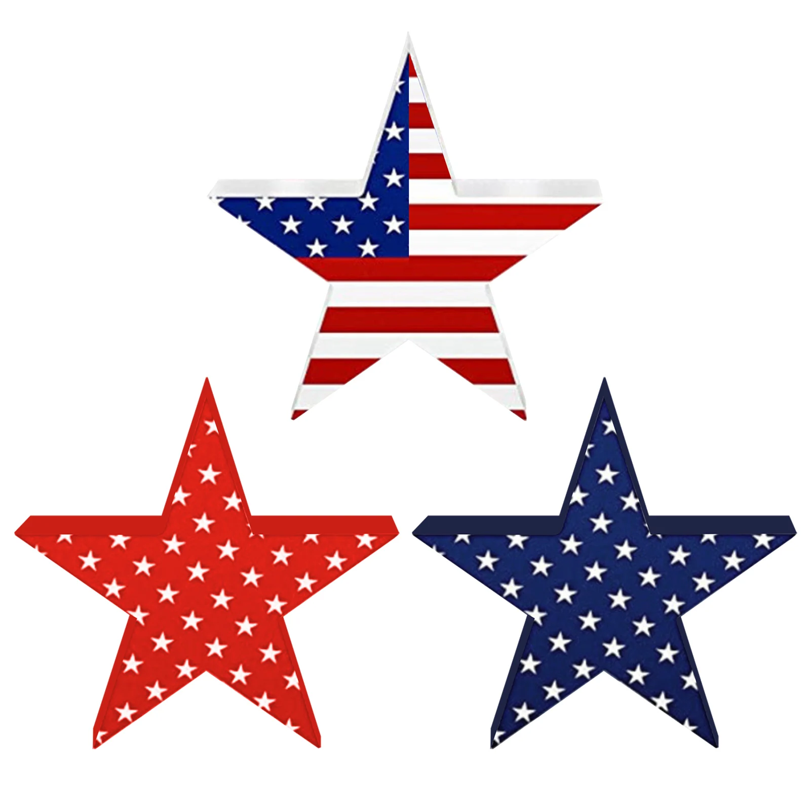 

Set Of 3 4th Of July Tiered Tray Decoration Patriotic Decor 4th Of July Tiered Tray Decorations American Elements Star Table