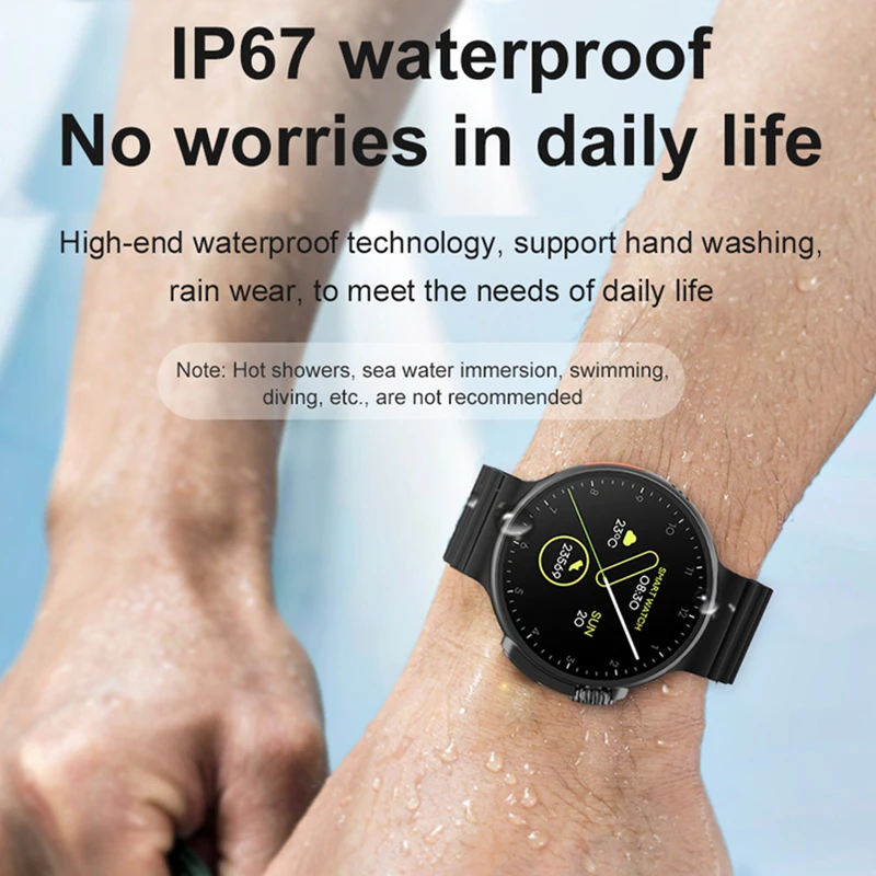 New NFC K9 Smart Watch for Men Women Round Wireless Charging Make Calls Fitness Tracker Fashion Sports Watch for Android IOS