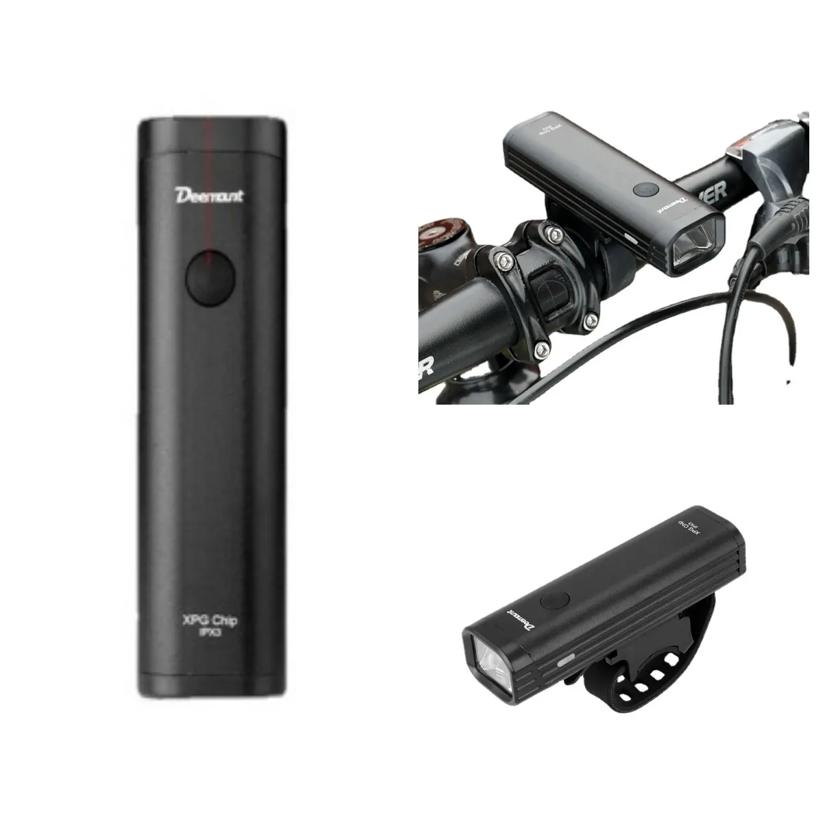 

400LM Bicycle 2000mAH Front Light USB Charg Fork Rod Helmet Bracket Light LED Aluminum Alloy Flashlight Night Riding Equipment