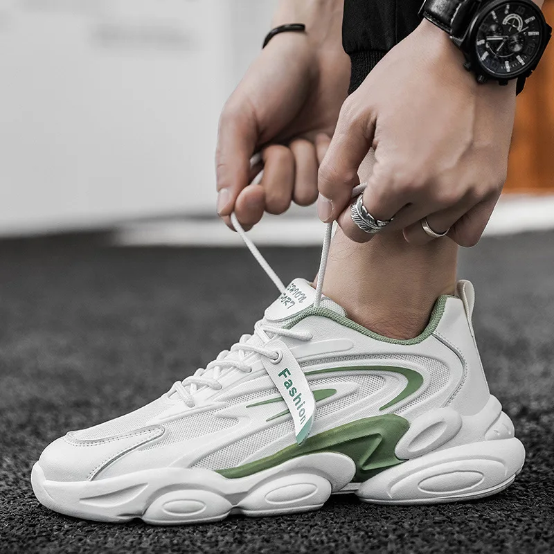 New Men's Sneakers Outdoor Fashion Trend Mesh Breathable Sports Shoes Anti Skid Comfortable Wear-resistant Casual Running Shoes