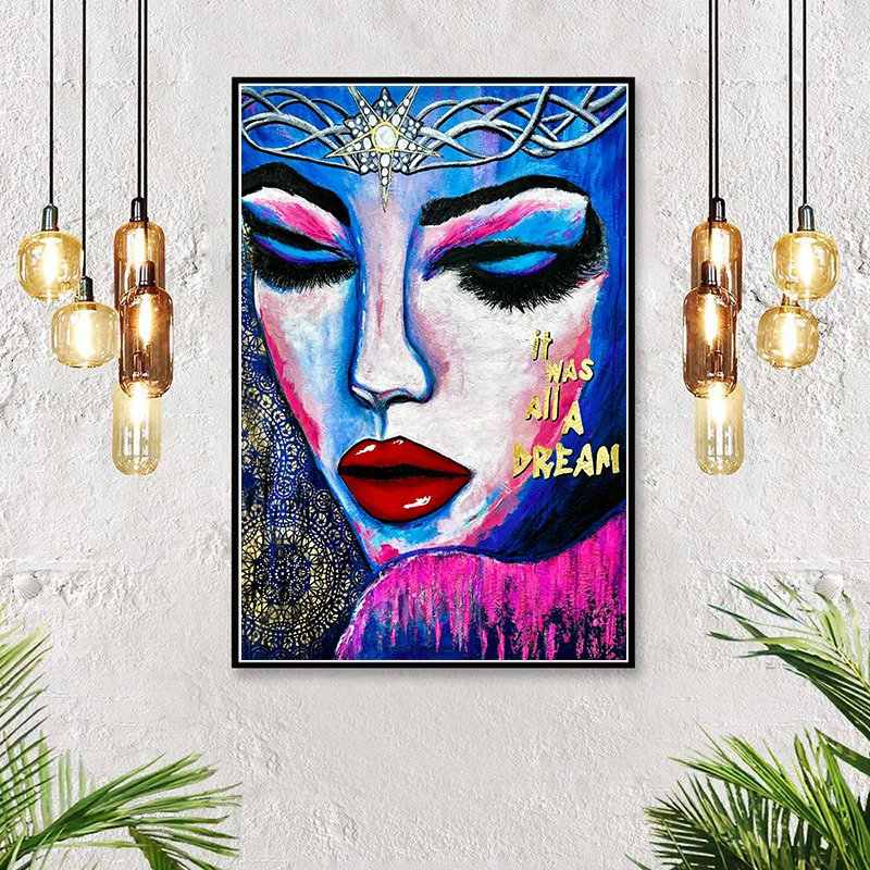 Абстрактная Картина на холсте Женская портретная картина маслом искусство ткани