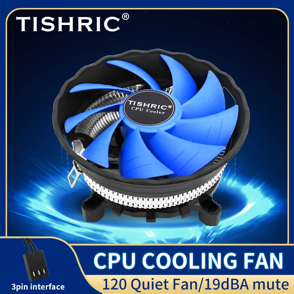 Кулер для процессора TISHRIC кулер охлаждения 120 мм 3 контакта ШИМ ПК тихий Intel LGA 1700 1200