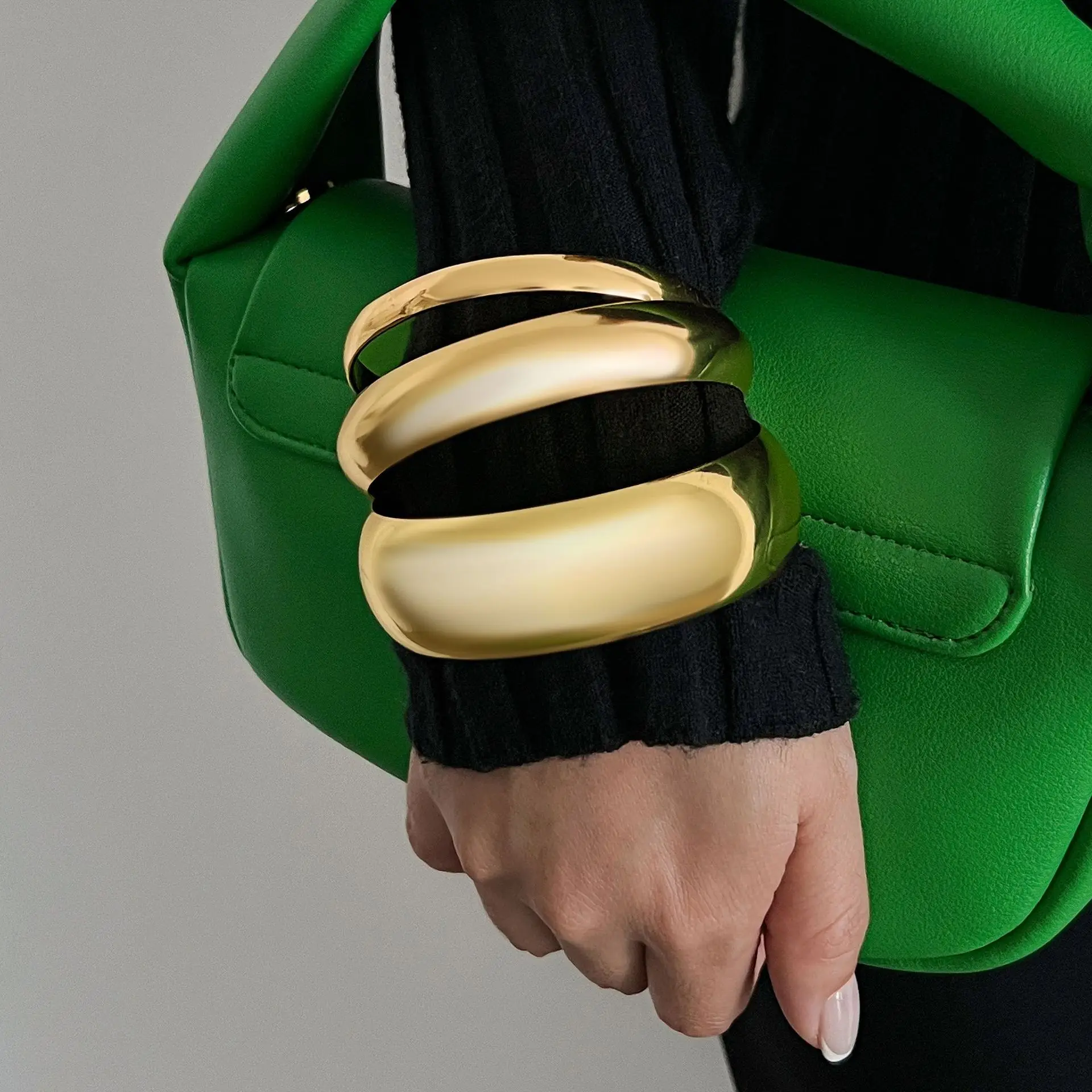 Готический Панк Глянцевый Металл Золотой Серебристый Цвет Браслеты Набор Для