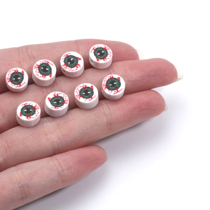 20 шт. ужасные бусины-разделители на Хэллоуин бусины из полимерной глины сглаза