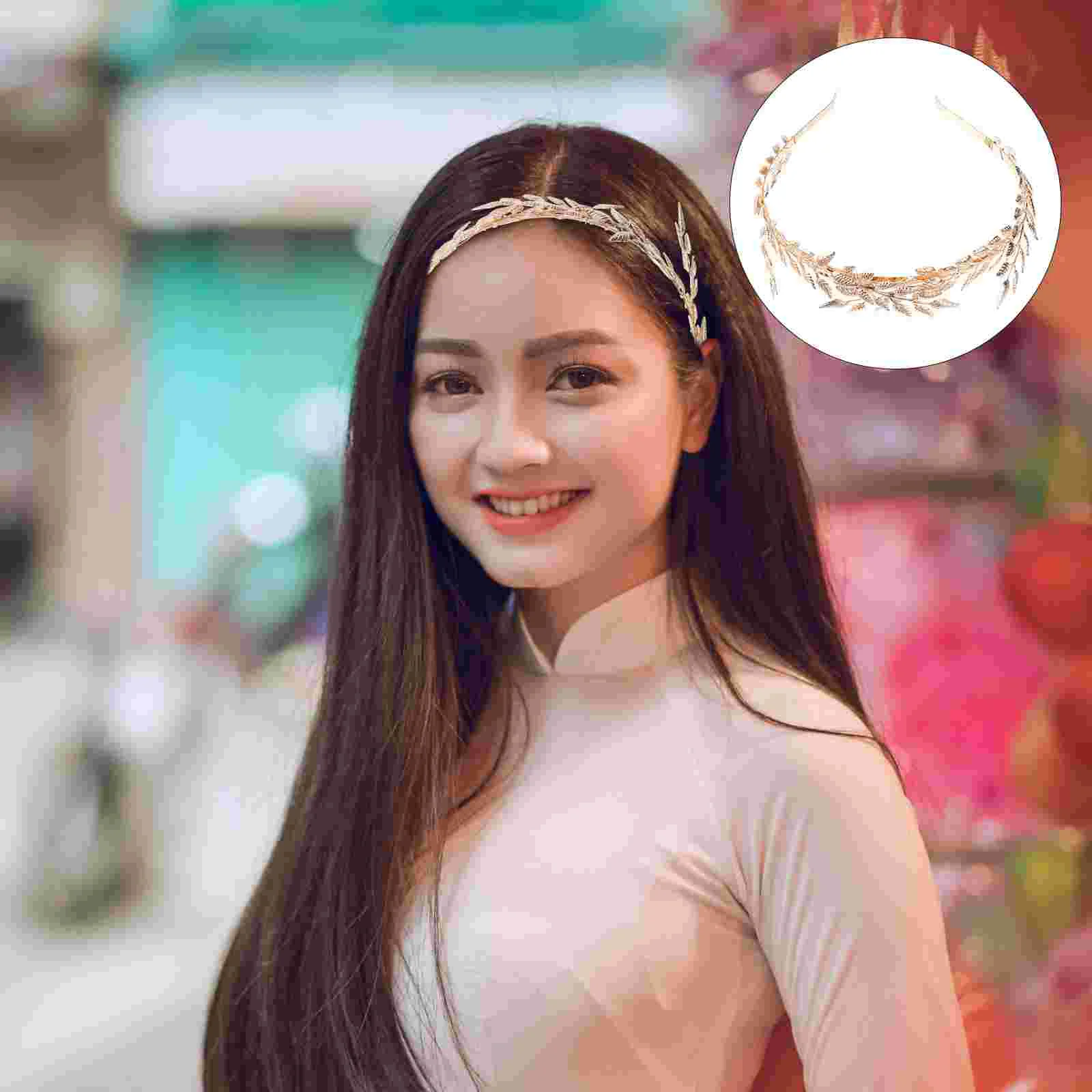 

Goldleaf Headband Headpiece Wedding Hair Crown Jewelry Decoration for Bride Women