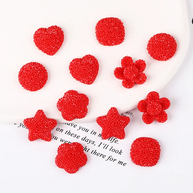 

20 шт. новый милый красный цветок Звезда плоская задняя сторона кабошон для волос банты центр Сделай Сам Скрапбукинг чехол для телефона деко...