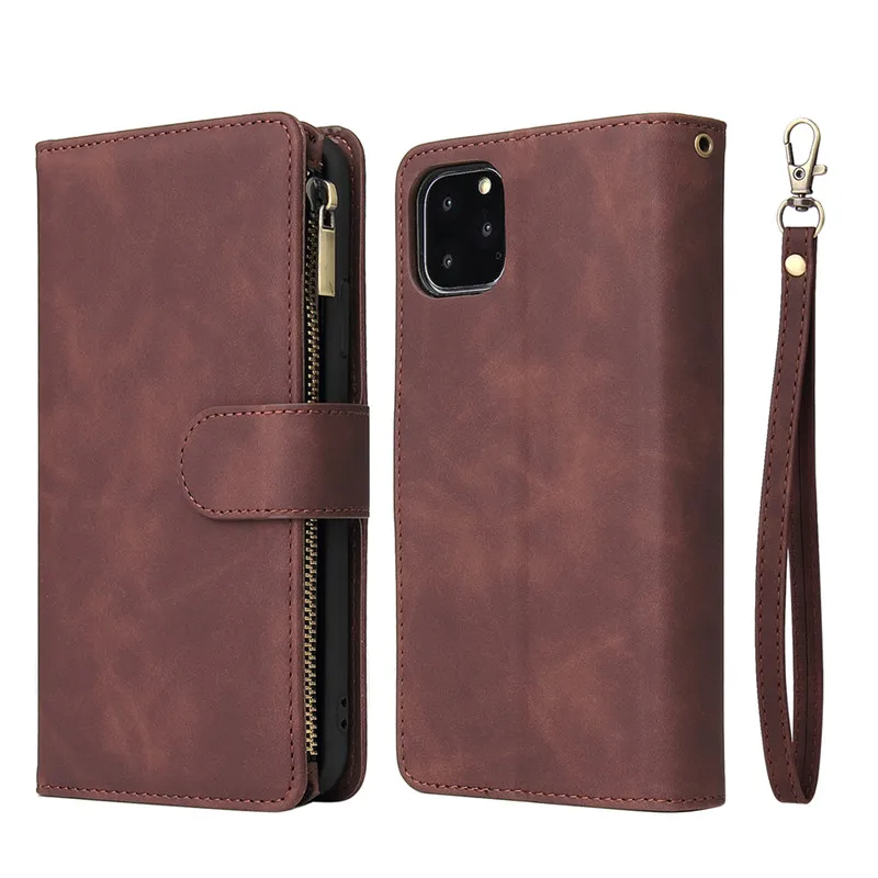 

For OnePlus 8 Pro 7T 7 Multicard Change Bag Wallet Case Zipper Smart Phone Cover 7T Pro 8 7 Pro Flip Stand Holder Leather Coque
