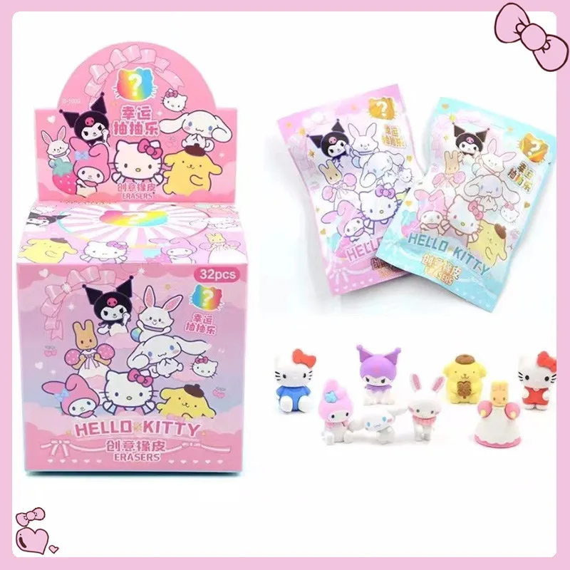 

32 шт./Набор Аниме Покемон Санрио DIY мультфильм карандаш ластик экшн-фигурка Пикачу канцелярские товары для студентов детский 3D ластик подарки