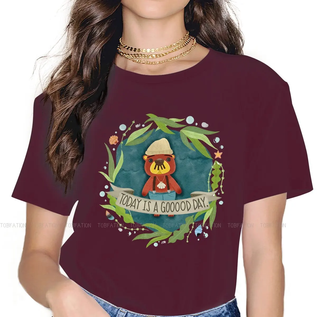

Otter Wisdom Hipster TShirts Animal Crossing Timmy Game Woman Style Streetwear T Shirt O Neck 4XL