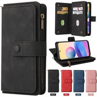 redmi note 10 pro max multi zipper flip wallet leather case for xiaomi redmi note 10 5g luxury case redmi note 10s 10t t 10 etui