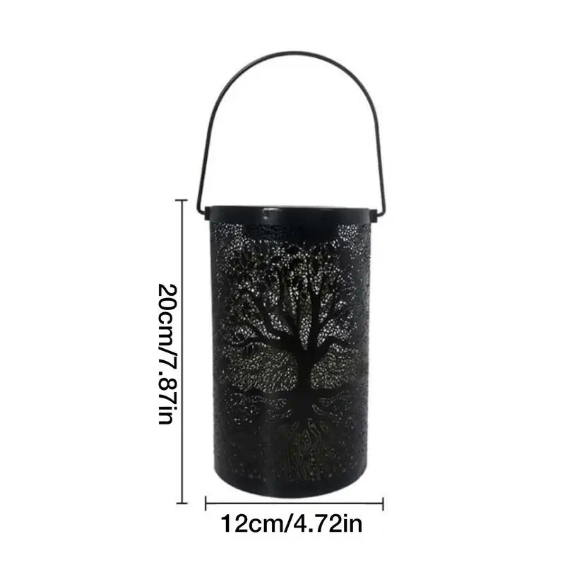 

Solar Lanterns Outdoor Wrought Iron Waterproof Solar Light Hollowed-Out Decor Lantern For Garden Patio Courtyard Lawn Tabletop