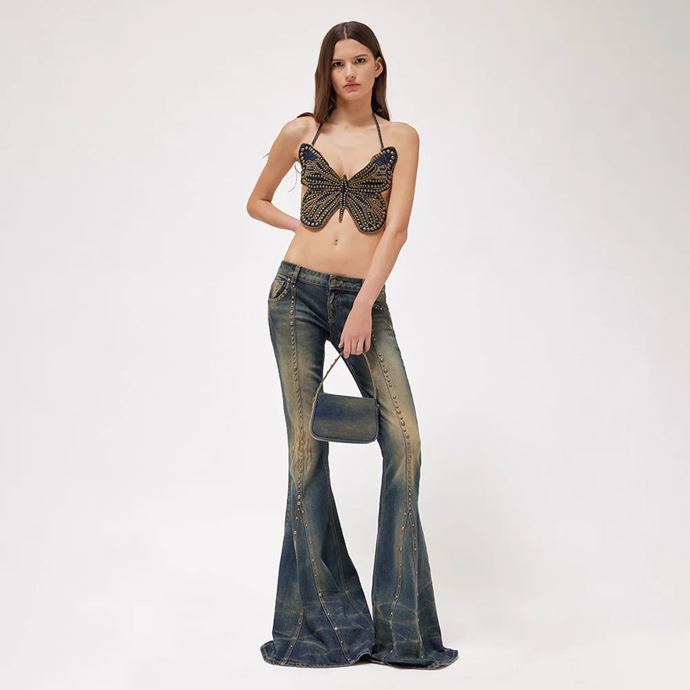 

23 Summer Spice Girls Sexy Beaded Butterfly Bralette Rock Music Festival Spice Girls Camisole Top Women