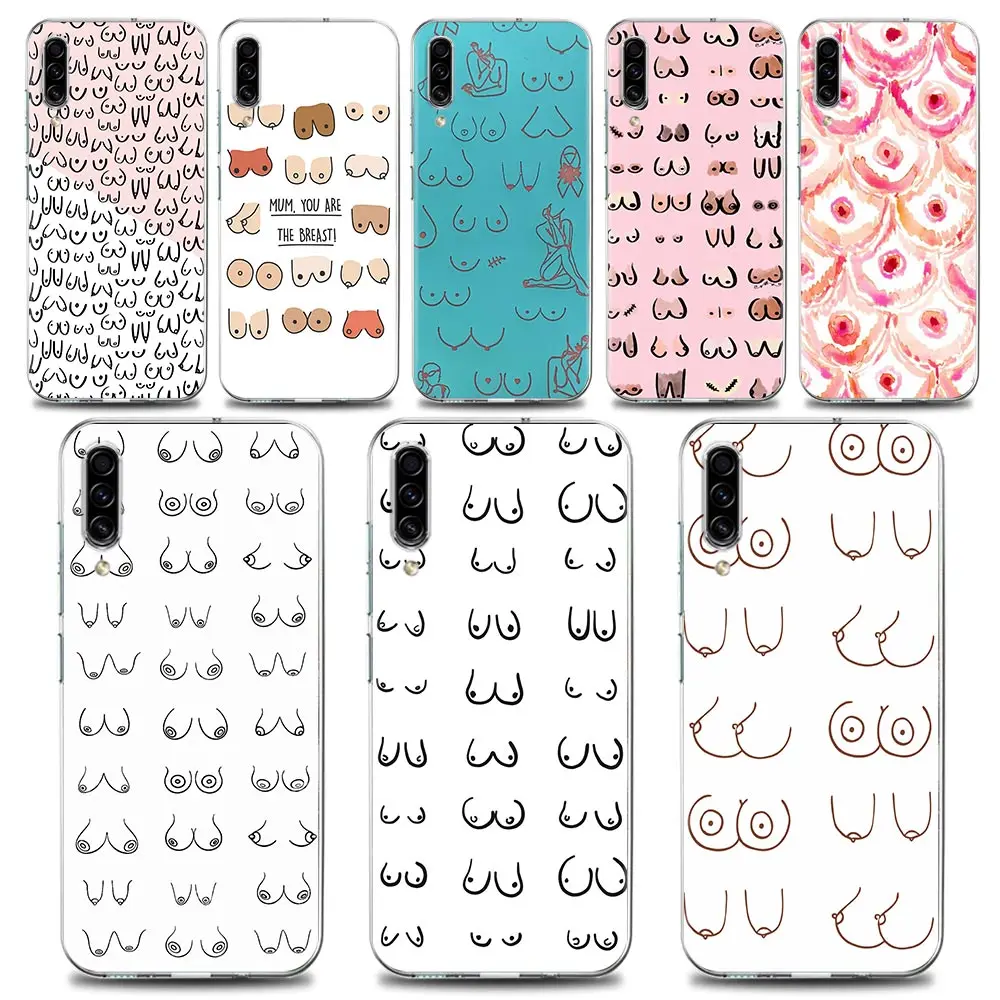 

Clear Soft Silicone Case For Samsung Galaxy Note 20 Ultra 5G 8 9 10 Lite Plus A50 A70 A20 A01 Cover Boobs Art Print