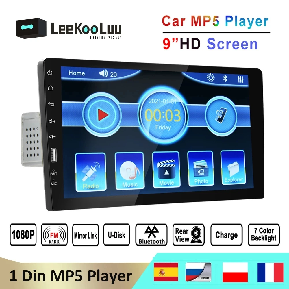 Автомагнитола LeeKooLuu мультимедийный плеер с 9 &quotHD экраном сенсорным MP5 Bluetooth USB