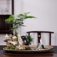 chinese style desktop plant bonsai living room rockery flow hydroponics potted office decorations light luxury ornaments