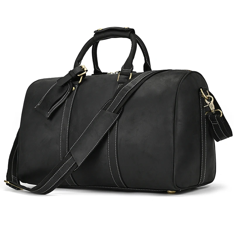 Luufan Men Genuine Leather Travel Bag Travel Tote Big Weekend Bag Man Cowskin Duffle Bag Hand Luggage Male Handbags Large 45cm