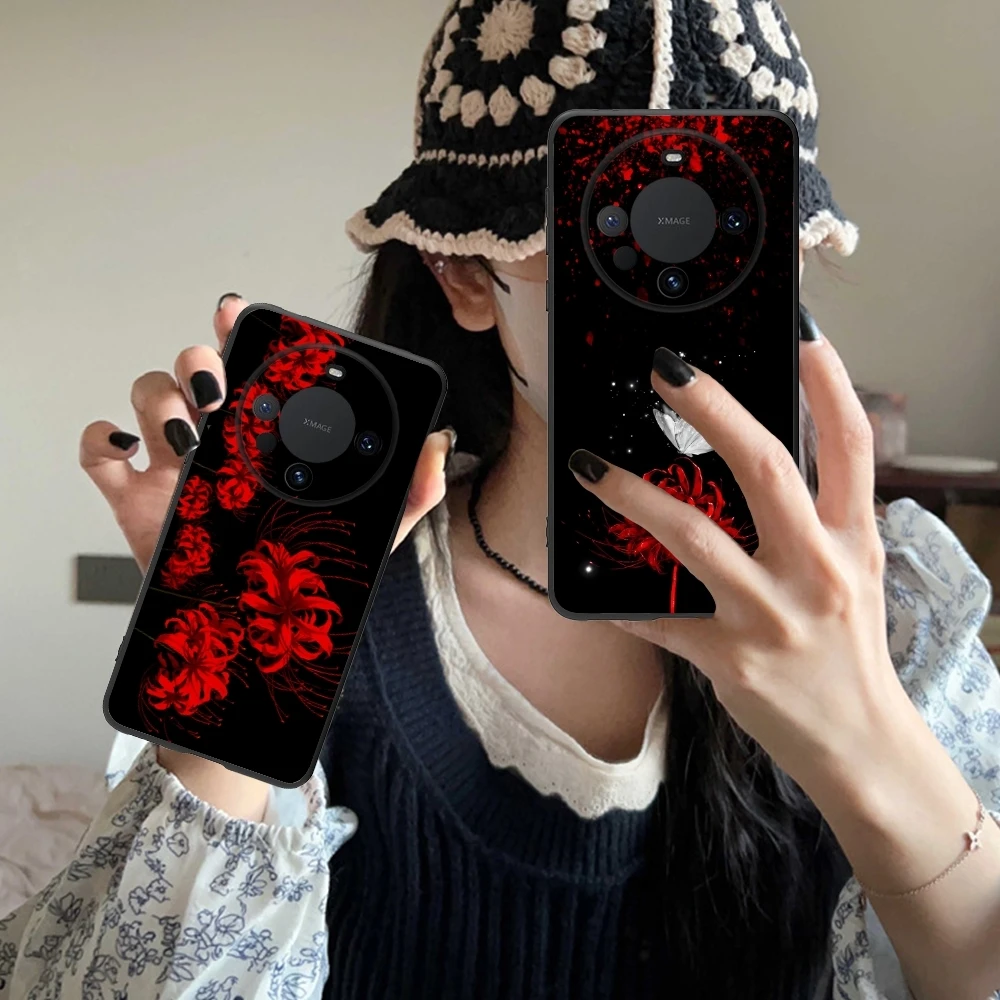 Крутой Чехол для мобильного телефона с красным пауком и лилией Huawei Mate 60 50 40 30 20 10 Pro
