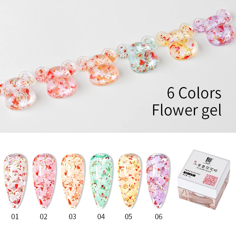 Блестящий цветочный Гель-лак для ногтей 6 цветов-серия Flower Fairy Soak Off УФ-гель DIY Painting