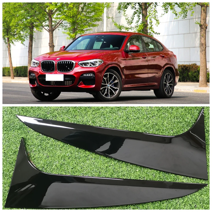 Car Rear Window Side Spoiler For BMW X4 G02 2019-2022 ABS Gloss Black Rear Side Spoiler Canard Splitter Auto Replacement Parts