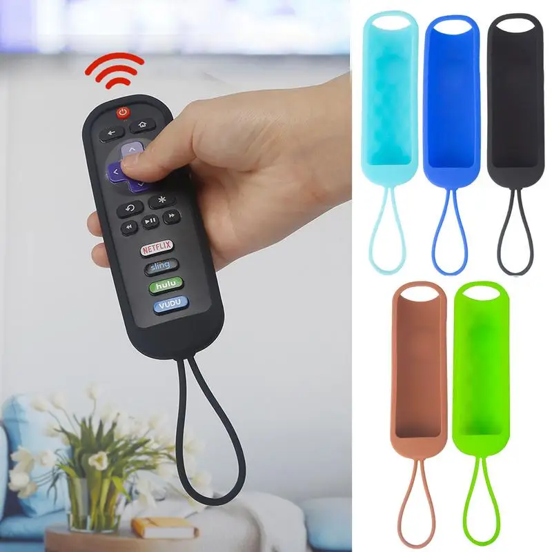 Silicone Remote Control Cover For Universal LCD TV With Lanyard Portable Dustproof Remote Cover Anti Slip Television Remote Case