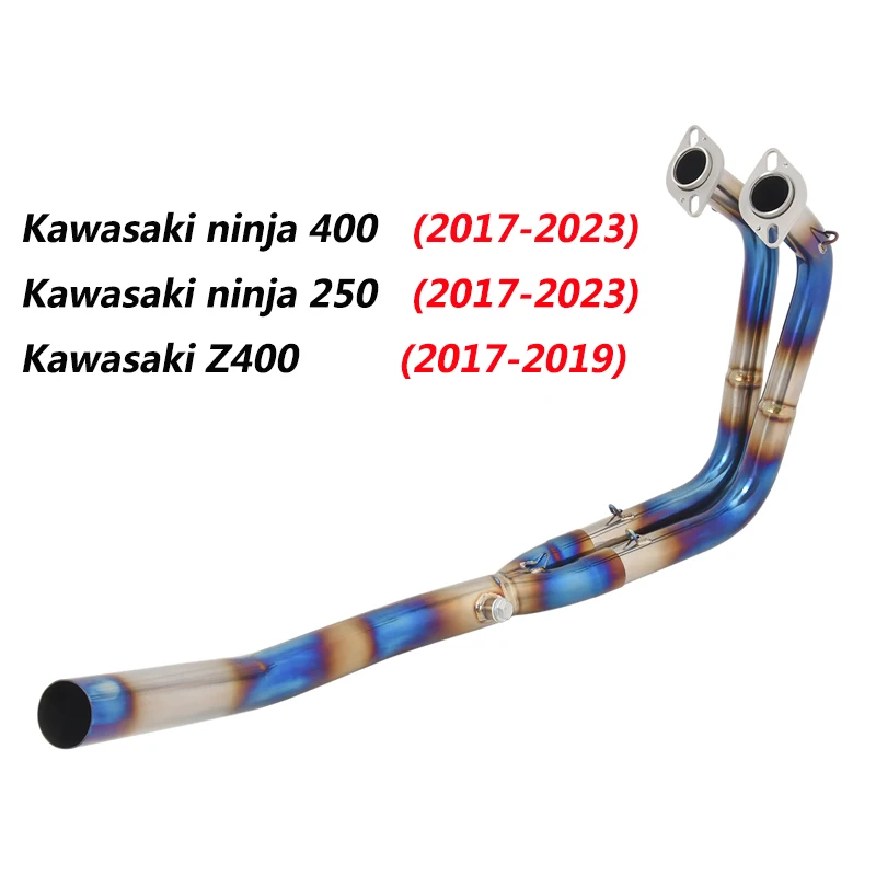 

Slip On Motorcycle Exhaust Front Connect Tube Headers Pipe Titanium Alloy Exhaust System For Kawasaki Ninja 400 250 2019-2023