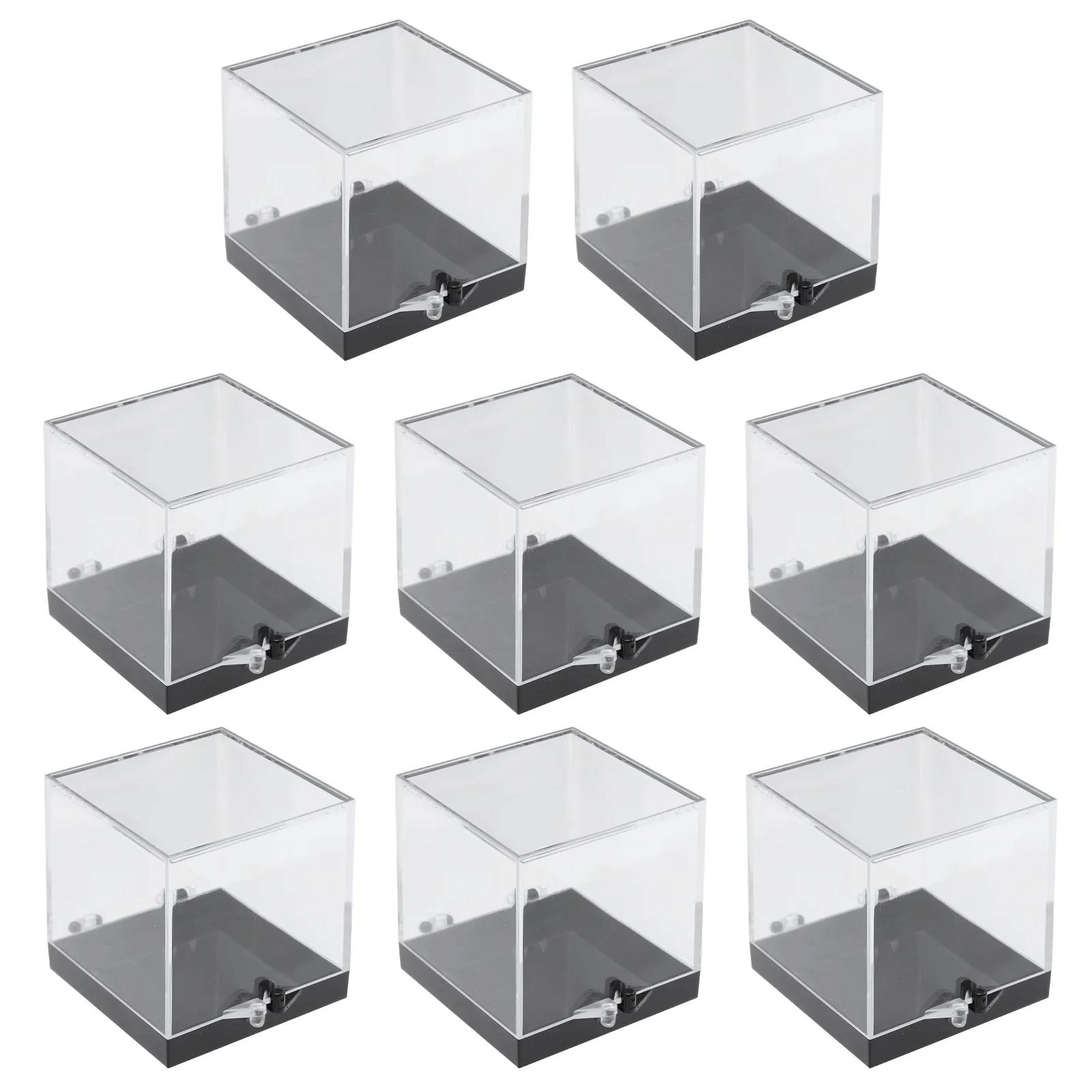 

8 Pcs Plastic Container Lid Mineral Standard Display Box Specimen Case Transparent Collection Practical Square Clear Cases