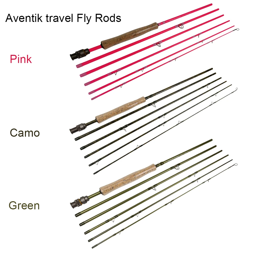 

Aventik Travel Fly Fishing Rods IM8 24T 100% Carbon Fiber Fast Action Light Fly Rods Pink Camo Green Color Fishing Rod L