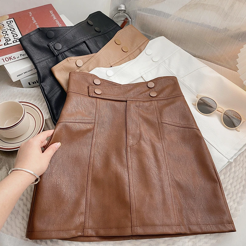 

Новая модная Китайская одежда, юбка из искусственной кожи, женская зимняя облегающая мини-юбка хорошего качества, винтажная Женская юбка из искусственной кожи с высокой талией 2024