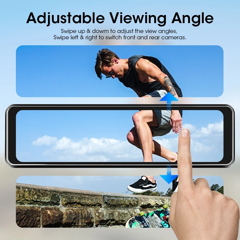 $77.69 Jansite 10.88 inch Dual Lens Dash Cam Video Recorder 2.5K+1080P Touch Screen Rear View Camera Mirror Car Camera Night Vision