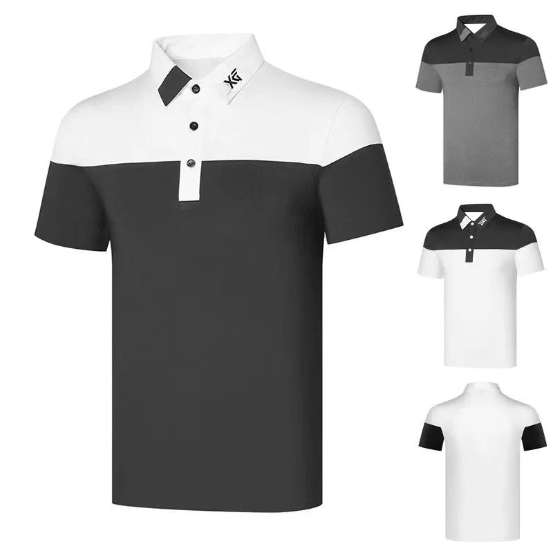 

Футболка мужская для гольфа, спортивная рубашка с коротким рукавом, дышащая стрейчевая, поло, лето