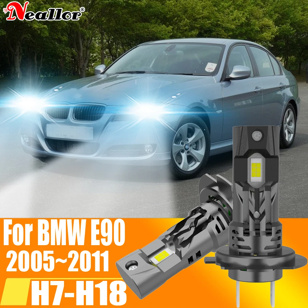 2 шт. Автомобильные светодиодные лампы H7 Canbus H18 6000K 12 В 55 Вт для BMW E90 3 2005 ~ 2011