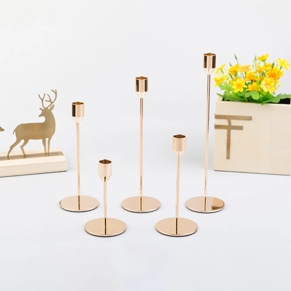 Black Gold Table Mini Candlestick For Wedding Room Home Decoration Accessories
