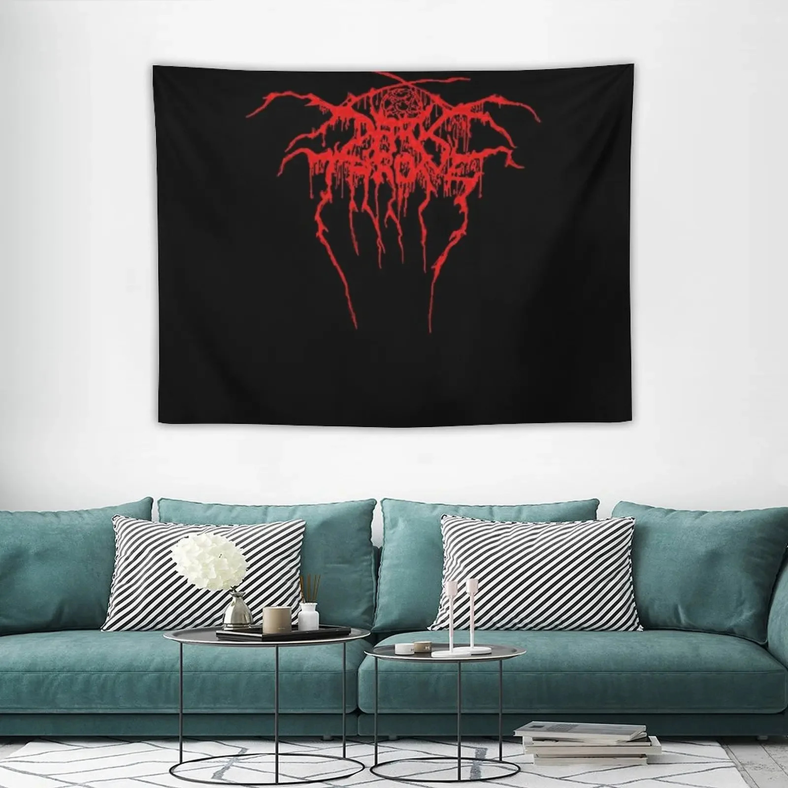 Черный металлический гобелен с логотипом темного престола 3 милый Декор