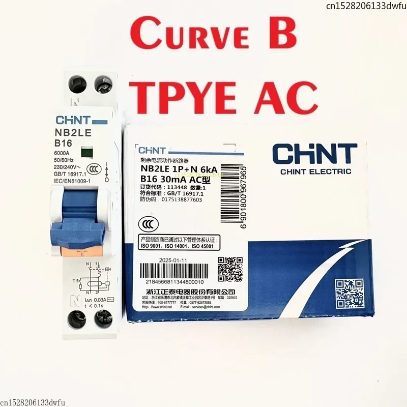 CHINT NB2LE Защитный выключатель от остаточного тока 30MA 10A 16A 20A