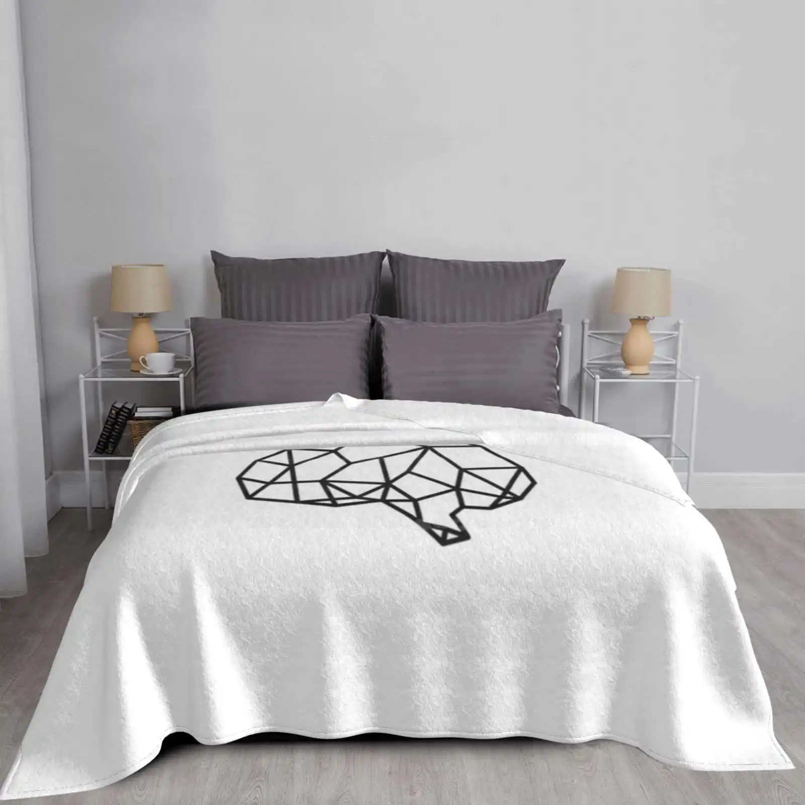 Модное мягкое теплое фланелевое одеяло с большим мозгом подкаст логотипом