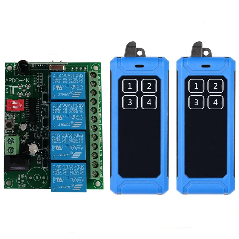 433 МГц Ndustriальный DC 12 В 24 4CH RF беспроводной пульт дистанционного управления