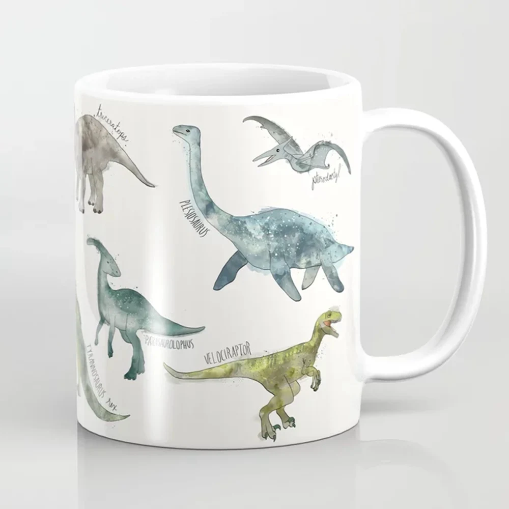 Кофейная кружка с динозаврами керамическая кофейная 11 унций домашняя для молока