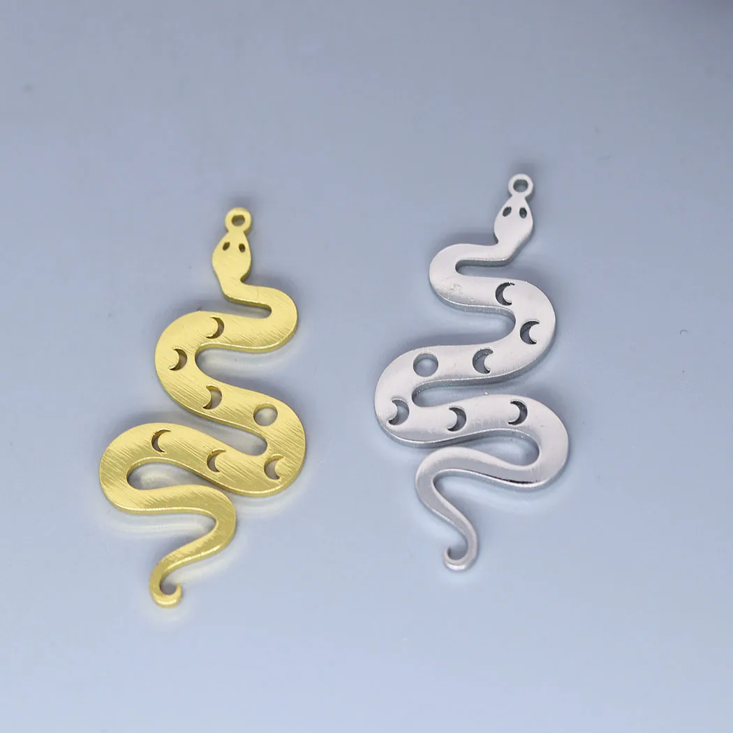 

5pcs/lot Punk Animal Snake Charm Pendants Making DIY Stainless Steel Handmade Finding Jewelry