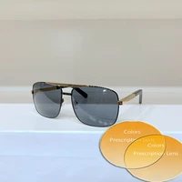 black gold square metal frame high quality mens sunglasses 0250 grey lenses fashion womens prescription glasses